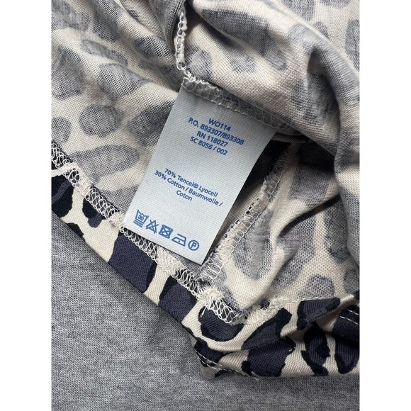 Boden cream /  gray animal‎ print t-shirt top long sleeve lightweight size US 4 - Picture 7 of 7